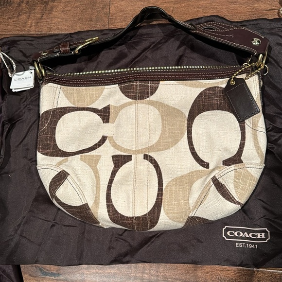 New with tags Coach signature c brown and tan purse - Picture 2 of 5